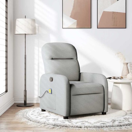 Sillón de masaje reclinable de tela gris nube de , Sillones - Ref: Foro24-4015541, Precio: 208,34 €