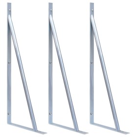 Soportes para postes de valla 3 unidades acero galvanizado