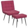 Sillón de relax con reposapiés terciopelo rojo tinto von , Stühle - Ref: Foro24-4012331, Preis: 90,87 €, Rabatt: %