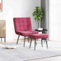 Sillón de relax con reposapiés terciopelo rojo tinto von , Stühle - Ref: Foro24-4012331, Preis: 90,87 €, Rabatt: %