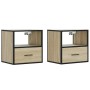 Mesitas de noche de pared 2 unidades roble Sonoma 40x31x39,5 cm de , Mesitas de noche - Ref: Foro24-848737, Precio: 68,58 €, ...