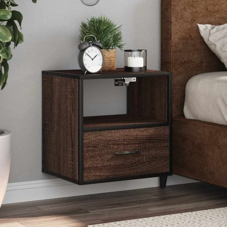 Mesita de noche de pared color roble marrón 40x31x39,5 cm von , Nachttische - Ref: Foro24-848742, Preis: 42,53 €, Rabatt: %
