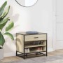 Banco zapatero madera de ingeniería roble sonoma 60x40x53,5 cm by , Benches for halls and storage - Ref: Foro24-849220, Price...