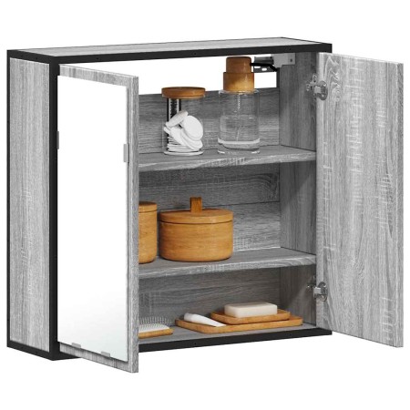 Armario con espejo de baño madera gris sonoma 65x20x60 cm von , Badezimmerwaschtische - Ref: Foro24-849257, Preis: 88,64 €, R...
