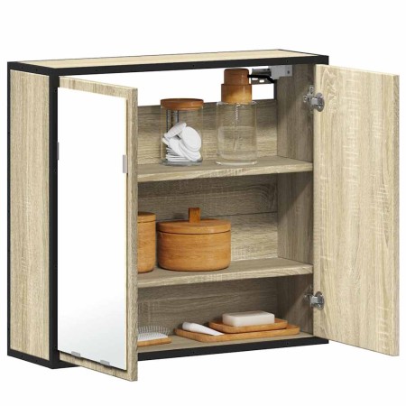 Armario con espejo de baño madera roble sonoma 65x20x60 cm by , bathroom vanities - Ref: Foro24-849255, Price: 86,03 €, Disco...