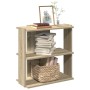 Librería 3 estantes madera ingeniería roble Sonoma 60x30x60 cm