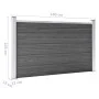 Schwarzes WPC-Zaunelement 180x105 cm von vidaXL, Zaunpaneele - Ref: Foro24-148975, Preis: 200,56 €, Rabatt: %
