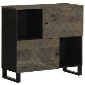 Aparador negro 80x33x75 cm madera maciza mango by , CD and DVD storage - Ref: Foro24-4017711, Price: 111,03 €, Discount: %