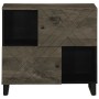 Aparador negro 80x33x75 cm madera maciza mango by , CD and DVD storage - Ref: Foro24-4017711, Price: 111,03 €, Discount: %