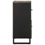 Aparador negro 80x33x75 cm madera maciza mango by , CD and DVD storage - Ref: Foro24-4017711, Price: 111,03 €, Discount: %
