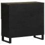 Aparador negro 80x33x75 cm madera maciza mango by , CD and DVD storage - Ref: Foro24-4017711, Price: 111,03 €, Discount: %