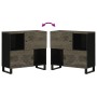 Aparador negro 80x33x75 cm madera maciza mango by , CD and DVD storage - Ref: Foro24-4017711, Price: 111,03 €, Discount: %