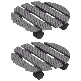 Pflanzenständer mit Rädern 2 Einheiten WPC grau Ø30x7,5 cm von vidaXL, Topfständer - Ref: Foro24-149032, Preis: 34,56 €, Raba...