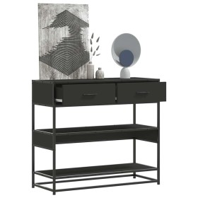 Mesa consola de madera contrachapada negro 90x35x80 cm von , Seitentische - Ref: Foro24-849179, Preis: 87,06 €, Rabatt: %