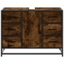 Armario lavabo baño madera ingeniería roble ahumado 80x33x60 cm von , Badezimmermöbel - Ref: Foro24-849281, Preis: 120,26 €, ...