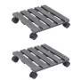 Pflanzenständer mit Rollen 2 Einheiten WPC grau 30x30x7,5cm von vidaXL, Topfständer - Ref: Foro24-149034, Preis: 48,76 €, Rab...