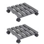 Pflanzenständer mit Rollen 2 Einheiten WPC grau 30x30x7,5cm von vidaXL, Topfständer - Ref: Foro24-149034, Preis: 45,12 €, Rab...