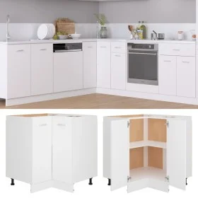White wooden corner lower cabinet 75.5x75.5x81.5 cm by vidaXL, Kitchen cabinets - Ref: Foro24-802489, Price: 106,77 €, Discou...