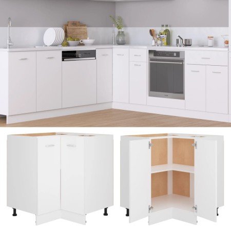 Eckunterschrank aus weißem Holz, 75,5 x 75,5 x 81,5 cm von vidaXL, Küchenschränke - Ref: Foro24-802489, Preis: 101,24 €, Raba...
