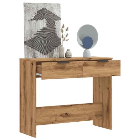 Mesa consola madera de ingeniería roble artesanal 90x36x75 cm by , Side tables - Ref: Foro24-856946, Price: 69,87 €, Discount: %