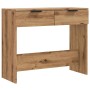 Mesa consola madera de ingeniería roble artesanal 90x36x75 cm by , Side tables - Ref: Foro24-856946, Price: 69,87 €, Discount: %