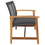 Banco de jardín madera de acacia y ratán PE negro 112 cm by , Modular outdoor sofas - Ref: Foro24-367598, Price: 94,65 €, Dis...