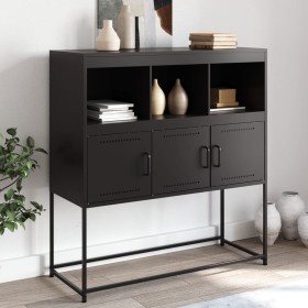 Aparador de acero laminado en frío negro 100,5x39x107 cm von , Sideboards - Ref: Foro24-846590, Preis: 127,66 €, Rabatt: %