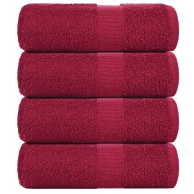 Toallas invitados 4 uds 100% algodón burdeos 30x50 cm 360 gsm de , Toallas - Ref: Foro24-136732, Precio: 17,99 €, Descuento: %