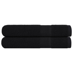 Toallas de sauna 2 uds 100% algodón negro 80x200 cm 360 gsm de , Toallas - Ref: Foro24-136959, Precio: 35,10 €, Descuento: %