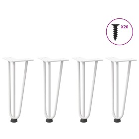 Patas de mesa tipo horquilla 4 uds acero macizo blanco 30 cm de , Patas para mesas - Ref: Foro24-4012437, Precio: 47,65 €, De...