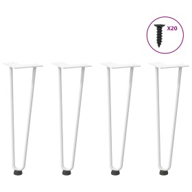 Patas de mesa tipo horquilla 4 uds acero macizo blanco 42 cm de , Patas para mesas - Ref: Foro24-4012421, Precio: 49,68 €, De...