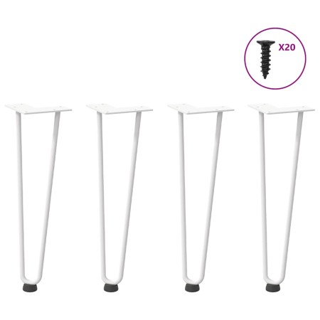 Patas de mesa tipo horquilla 4 uds acero macizo blanco 42 cm by , Table legs - Ref: Foro24-4012421, Price: 49,68 €, Discount: %
