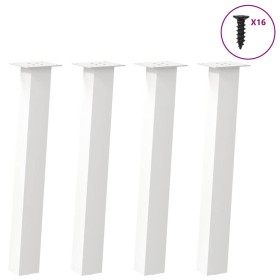 Patas para mesa de centro 4 uds acero blanco 72 cm de , Patas para mesas - Ref: Foro24-4012505, Precio: 85,72 €, Descuento: %