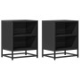 Mesitas de noche 2uds madera ingeniería negro 40x31x50 cm metal by , Nightstands - Ref: Foro24-848700, Price: 64,57 €, Discou...