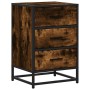 Mesita noche madera ingeniería roble ahumado 40x34,5x60cm metal by , Nightstands - Ref: Foro24-848721, Price: 61,29 €, Discou...