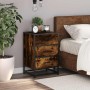 Mesita noche madera ingeniería roble ahumado 40x34,5x60cm metal by , Nightstands - Ref: Foro24-848721, Price: 61,29 €, Discou...