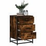Mesita noche madera ingeniería roble ahumado 40x34,5x60cm metal by , Nightstands - Ref: Foro24-848721, Price: 61,29 €, Discou...
