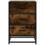 Mesita noche madera ingeniería roble ahumado 40x34,5x60cm metal by , Nightstands - Ref: Foro24-848721, Price: 61,29 €, Discou...