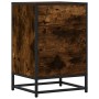 Mesita noche madera ingeniería roble ahumado 40x34,5x60cm metal by , Nightstands - Ref: Foro24-848721, Price: 61,29 €, Discou...