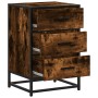 Mesita noche madera ingeniería roble ahumado 40x34,5x60cm metal de , Mesitas de noche - Ref: Foro24-848721, Precio: 61,21 €