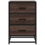 Mesita noche madera ingeniería roble marrón 40x34,5x60cm metal by , Nightstands - Ref: Foro24-848723, Price: 63,15 €, Discoun...