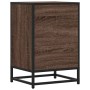 Mesita noche madera ingeniería roble marrón 40x34,5x60cm metal by , Nightstands - Ref: Foro24-848723, Price: 63,15 €, Discoun...