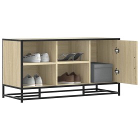 Banco zapatero madera de ingeniería roble sonoma 100x40x53,5 cm de , Bancos para recibidores y almacenamiento - Ref: Foro24-8...