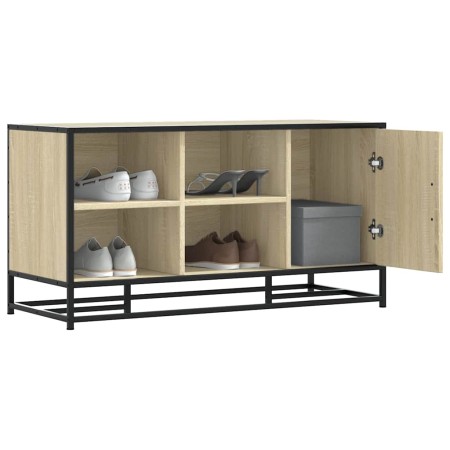 Banco zapatero madera de ingeniería roble sonoma 100x40x53,5 cm by , Benches for halls and storage - Ref: Foro24-849215, Pric...