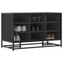 Banco zapatero madera de ingeniería y metal negro 84x40x53,5 cm by , Benches for halls and storage - Ref: Foro24-849229, Pric...