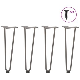 Patas mesa tipo horquilla 4uds acero macizo acero natural 42 cm by , Table legs - Ref: Foro24-4012423, Price: 47,50 €, Discou...