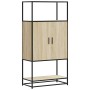 Aparador alto madera de ingeniería y metal Sonoma 68x35x139 cm von , Sideboards - Ref: Foro24-849040, Preis: 95,84 €, Rabatt: %
