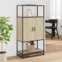 Aparador alto madera de ingeniería y metal Sonoma 68x35x139 cm von , Sideboards - Ref: Foro24-849040, Preis: 95,84 €, Rabatt: %