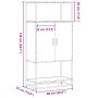 Aparador alto madera de ingeniería y metal Sonoma 68x35x139 cm de , Aparadores - Ref: Foro24-849040, Precio: 95,75 €
