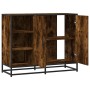 Aparador madera de ingeniería roble ahumado 92x35x76 cm by , Sideboards - Ref: Foro24-849021, Price: 110,46 €, Discount: %